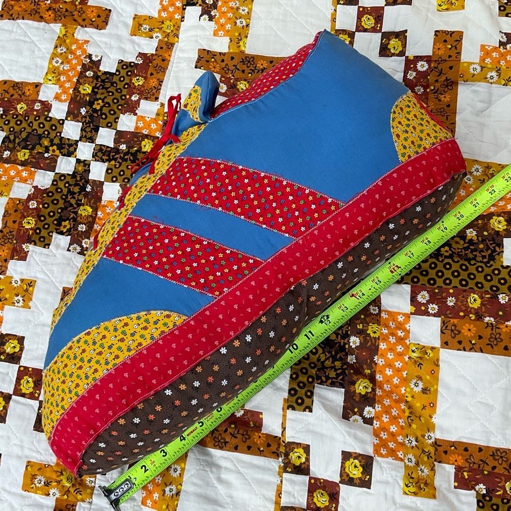 Vintage 70s Kids Decor Large 21” Tennis Shoe Sneaker Plush Pillow - Picture 8 of 10